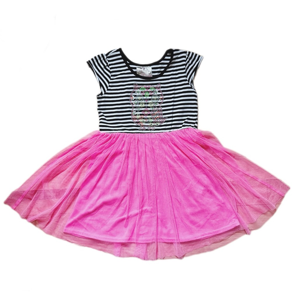 Jeweled owl pink tutu dress by Beautees
